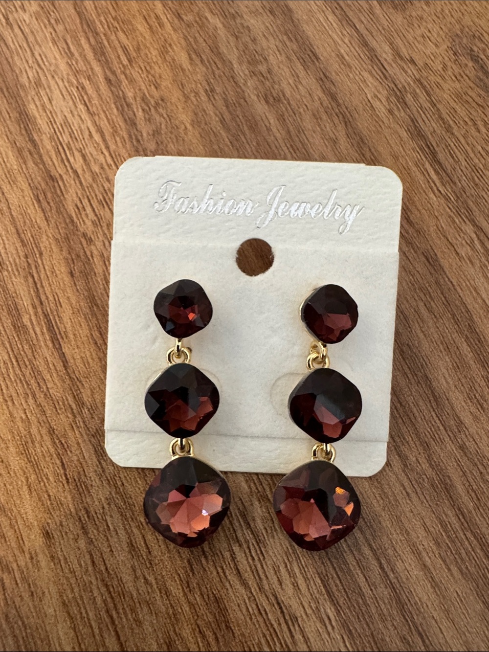 Fashion Jewelry Gold Three-Drop Earrings